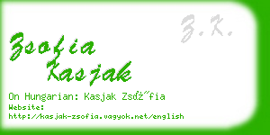 zsofia kasjak business card